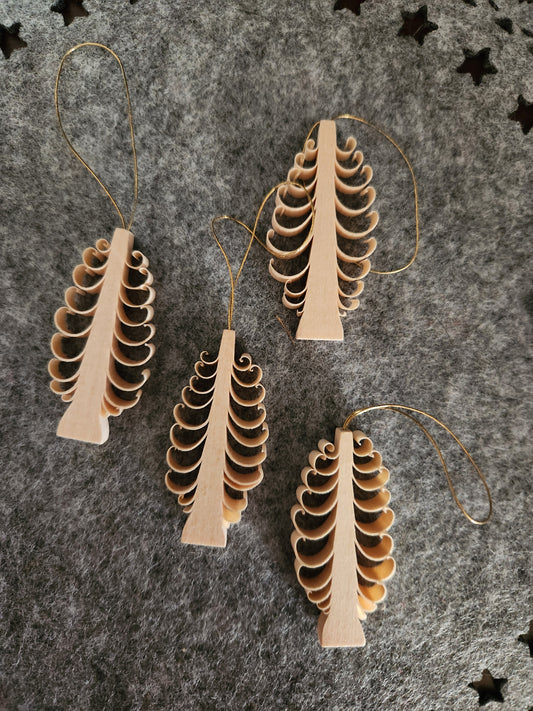 Wood Shaving Tree 6 cm (Set of 4)