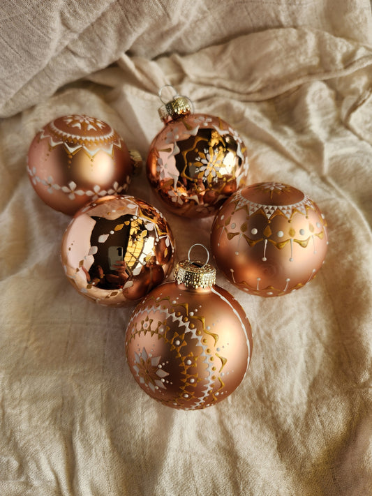 Sorbian Christmas Bauble (Rose - gold/white)