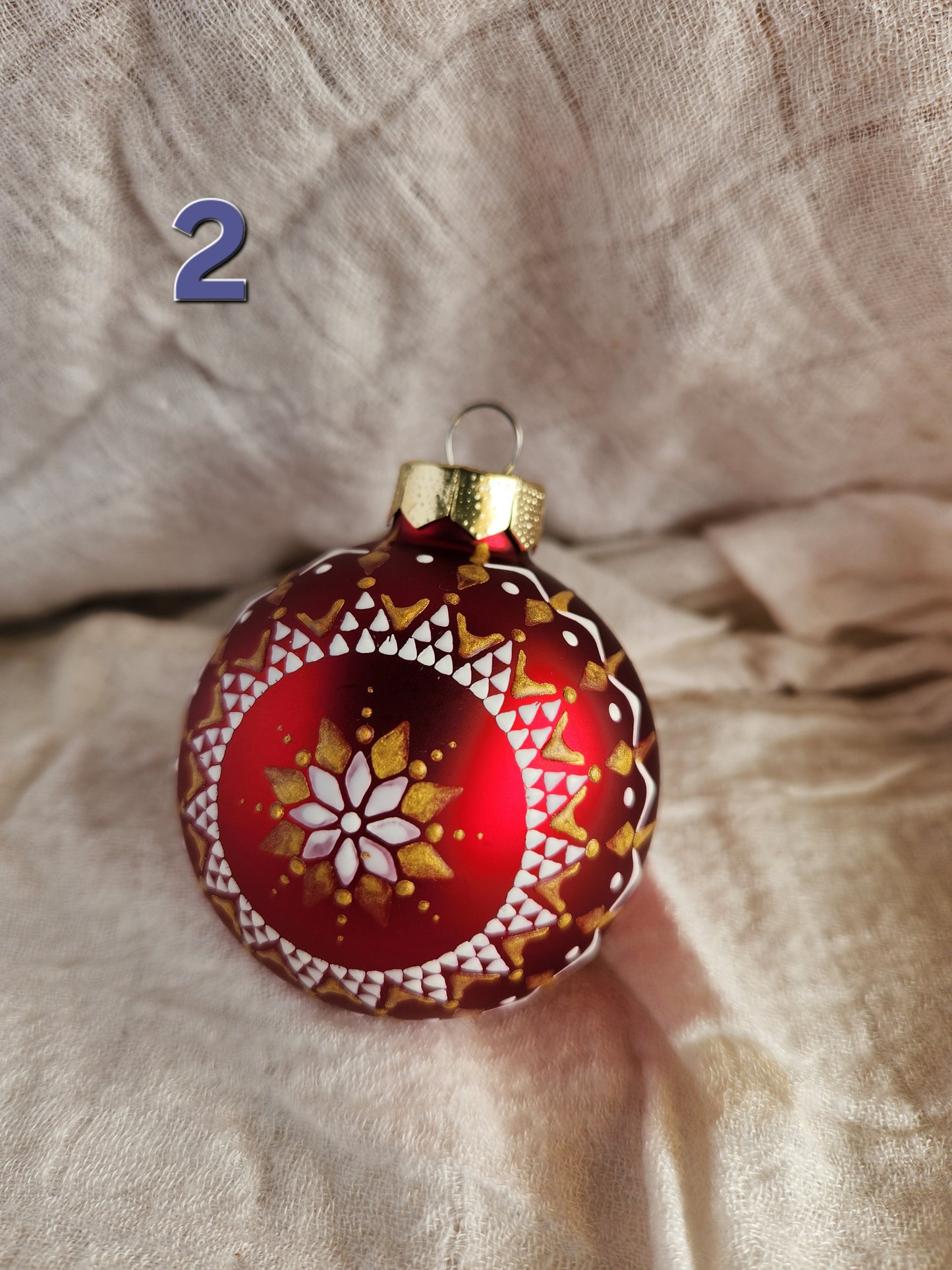 Sorbian Christmas Bauble (Red - white/gold)