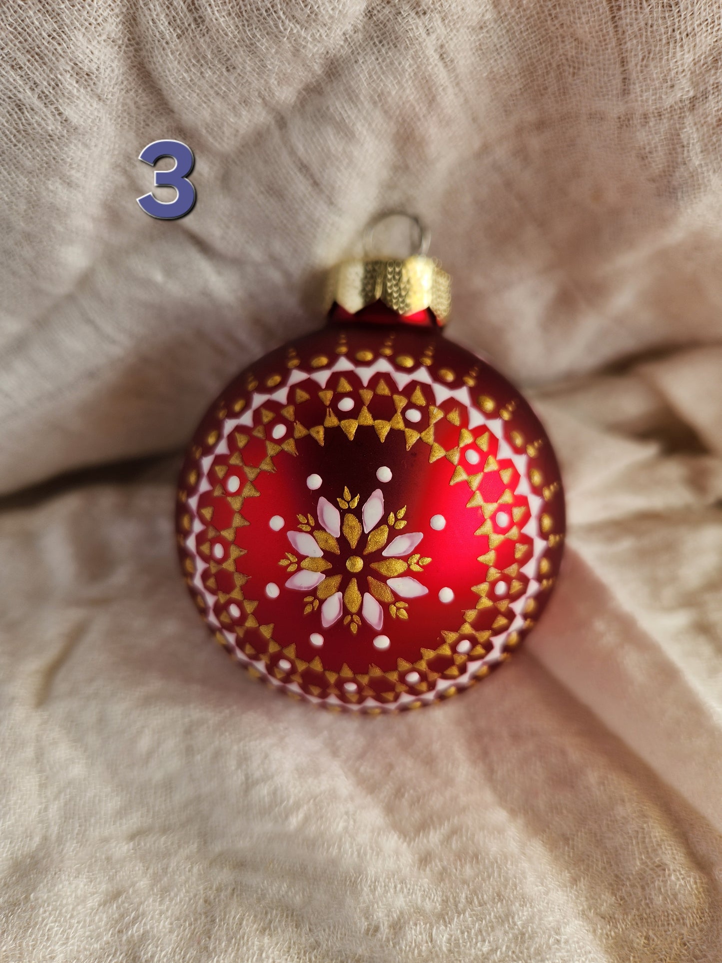 Sorbian Christmas Bauble (Red - white/gold)