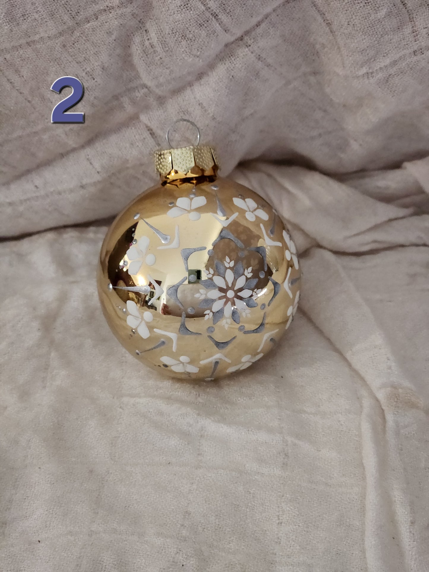 Sorbian Christmas Bauble (Gold - white/silver)