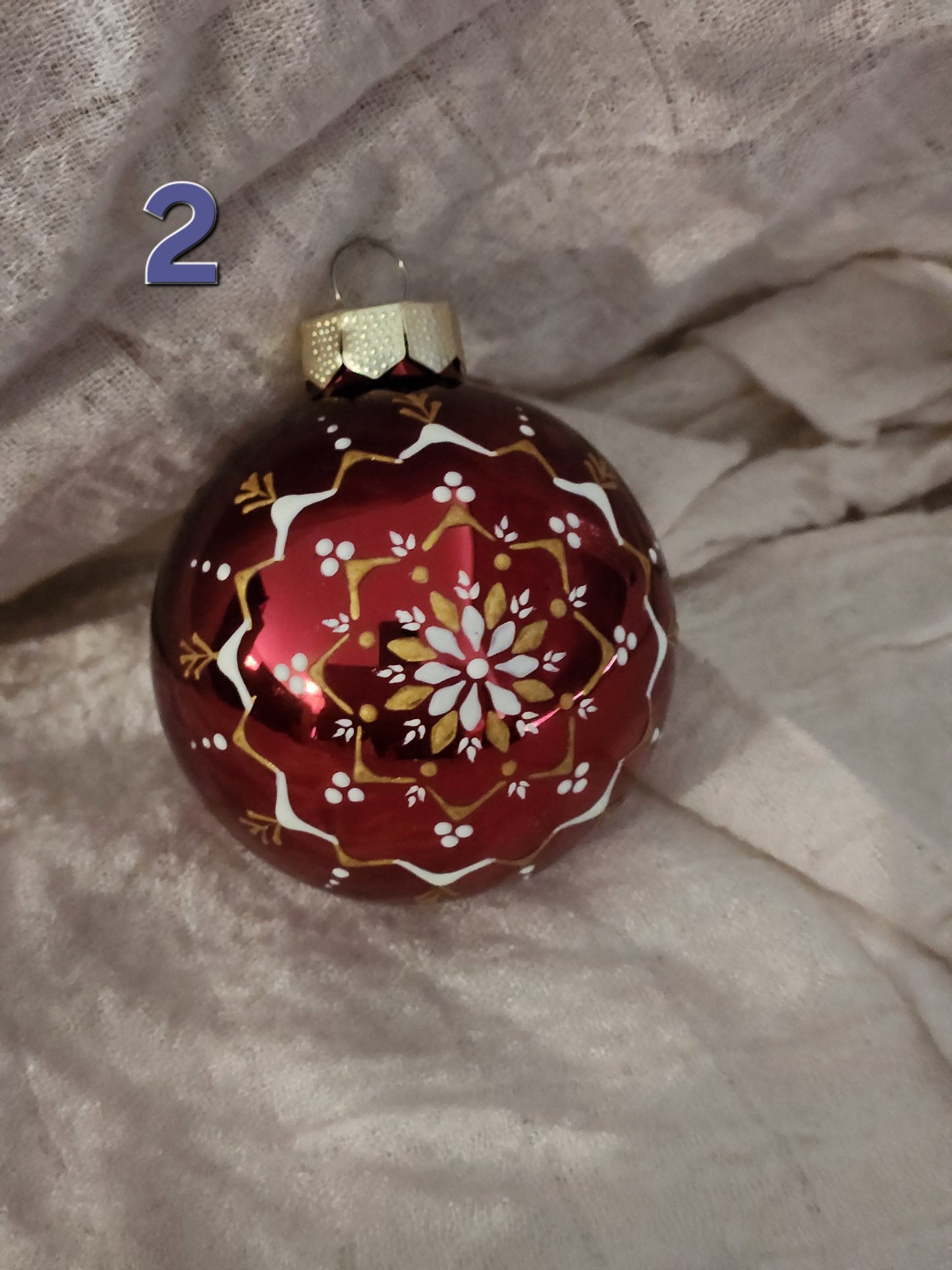 Sorbian Christmas Bauble (Red - white/gold)