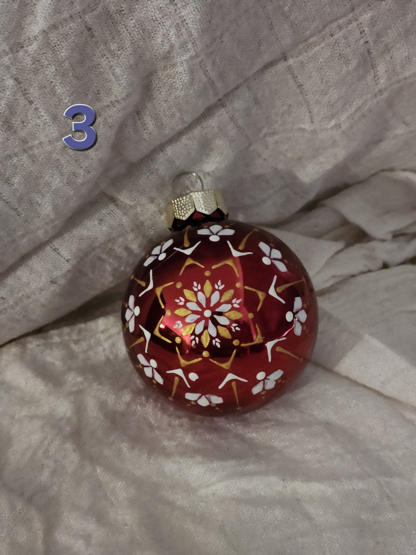 Sorbian Christmas Bauble (Red - white/gold)