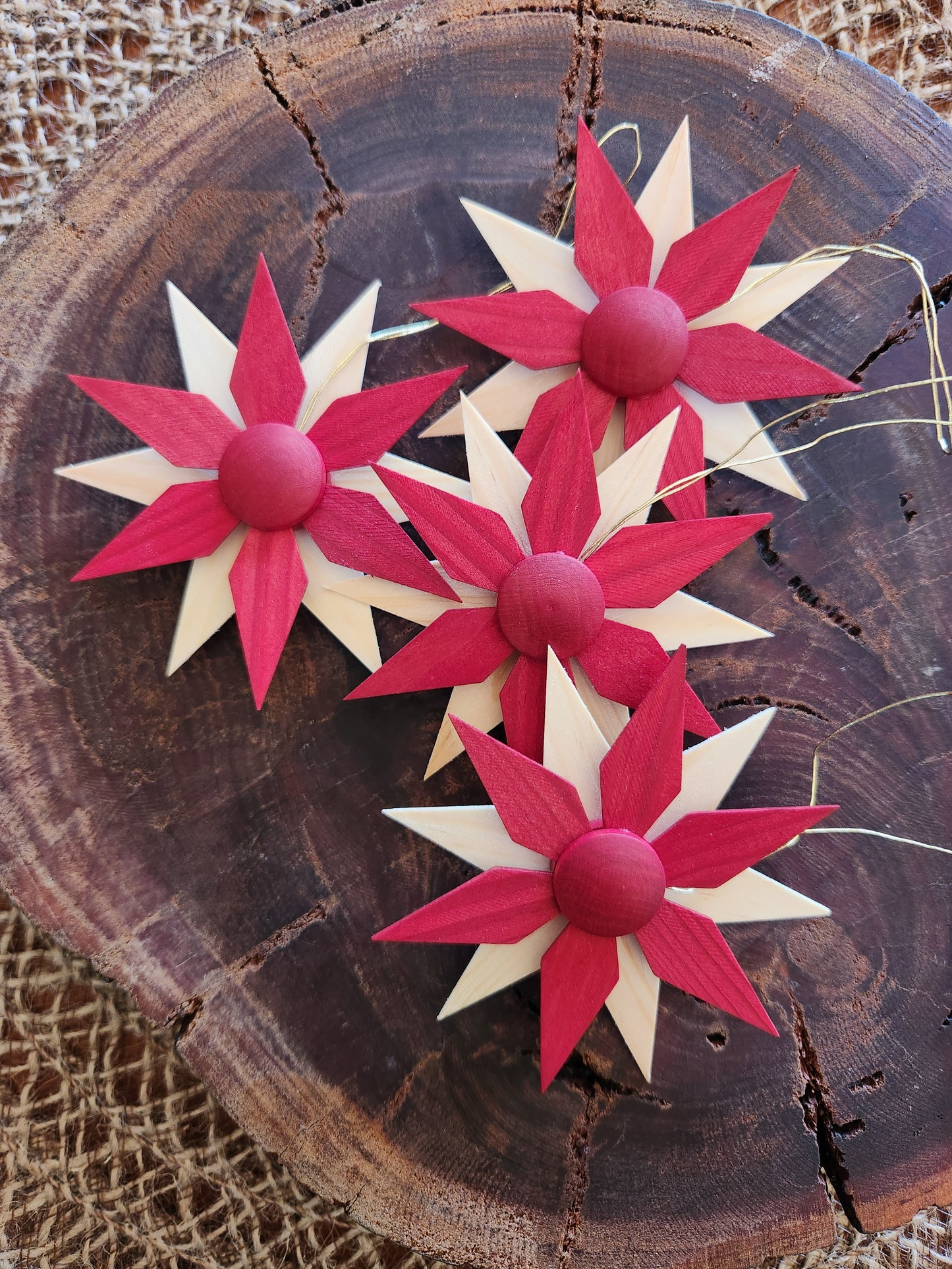 Wooden Christmas Star (Set of 4)