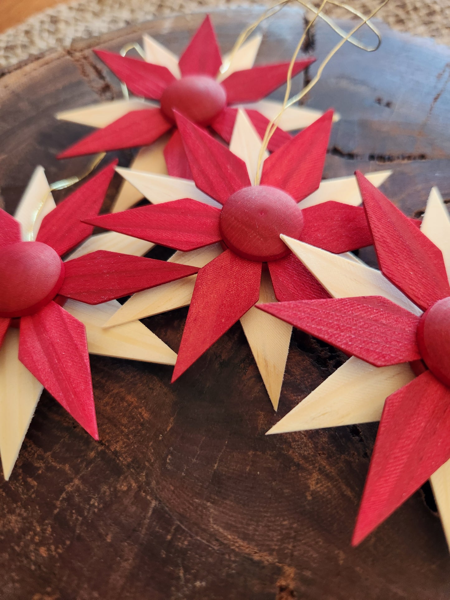 Wooden Christmas Star (Set of 4)